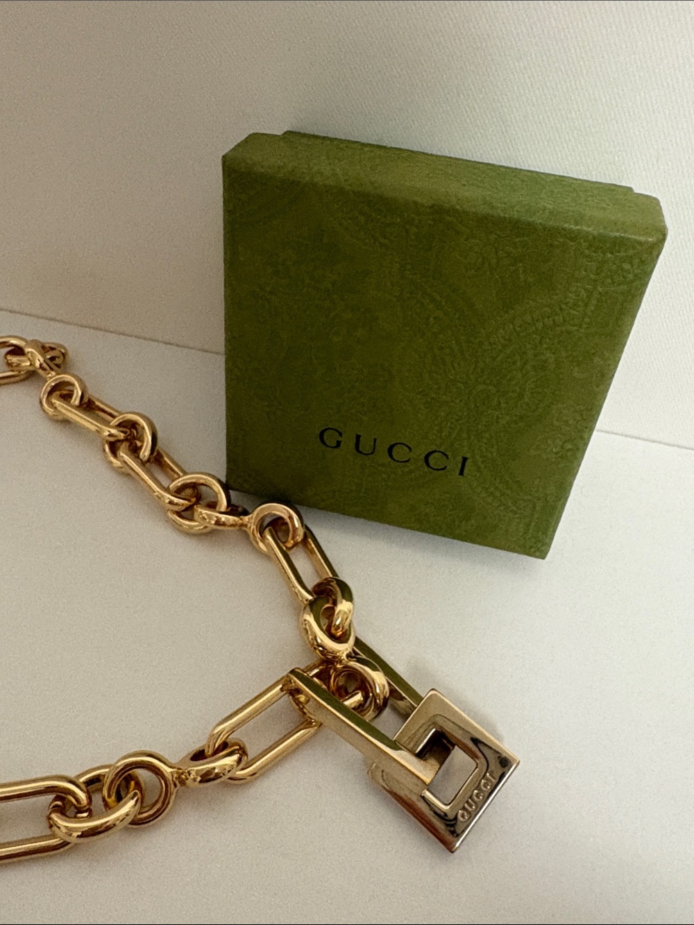 Upcycled Gucci necklace with box